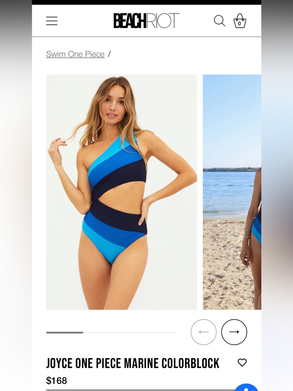 Beach Riot Joyce One Piece Marine Colorblock Swimsuit